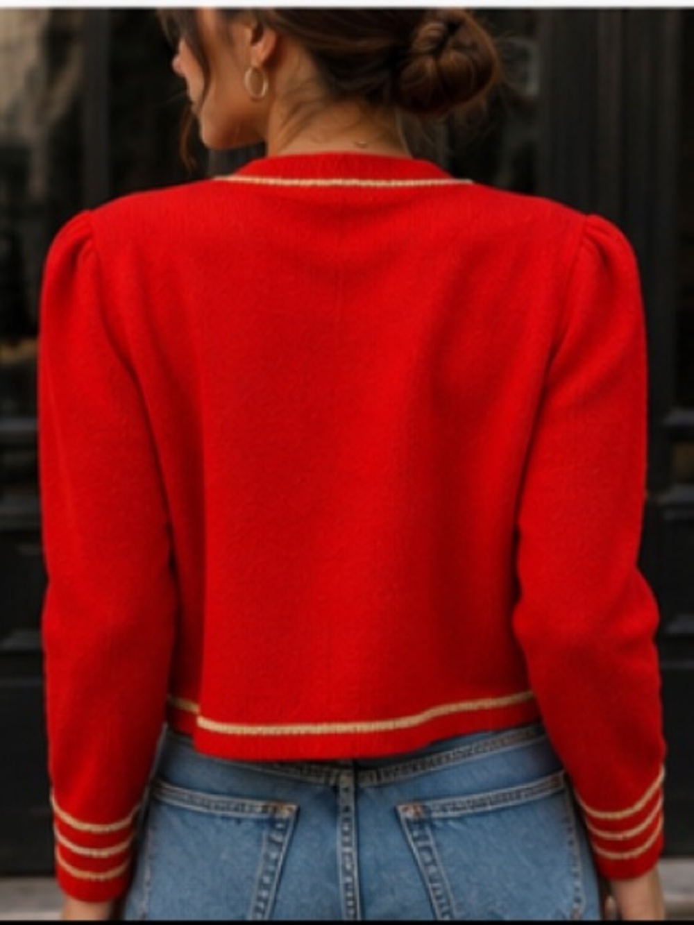 St. John Red and Gold Military Jacket, size 10 - Picture 15 of 16